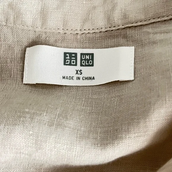 Uniqlo 100% linen essential Button Down Shirt size XS - Picture 10 of 11